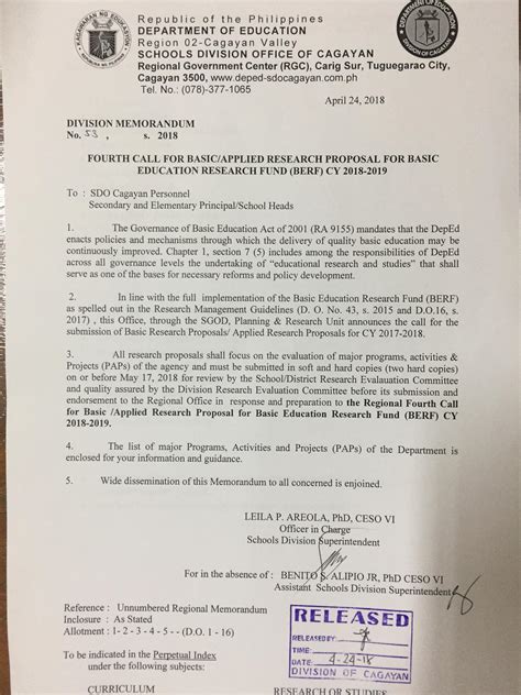 division of cagayan memorandum|Division Memorandum No. .